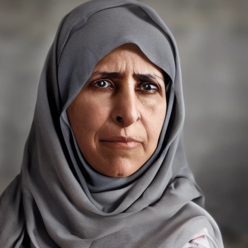 Cinematic portrait of a determined Arab woman, mid-