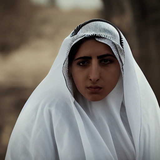 Cinematic shot of a determined young Arab woman