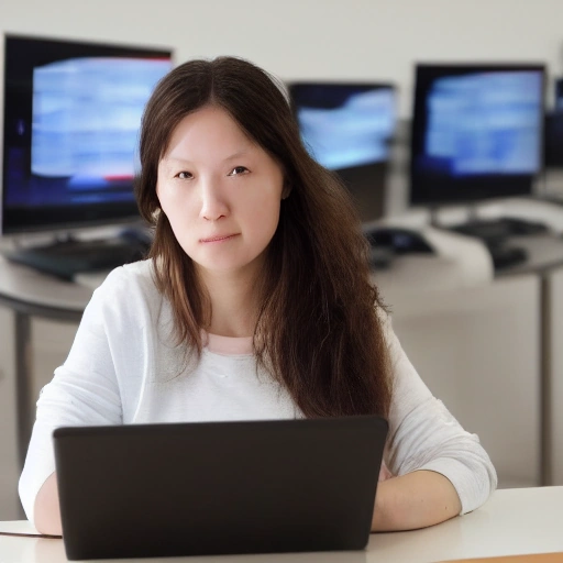 A determined female cybersecurity expert, late