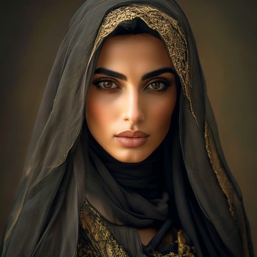 A determined and elegant Arab woman in her late