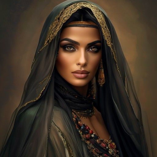 A strong, elegant Arab woman in her late