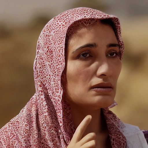 **بذور العزيمة: كيف زرعت سناء النجاح في أرض اليأس** A powerful cinematic shot of an Arab woman in her late