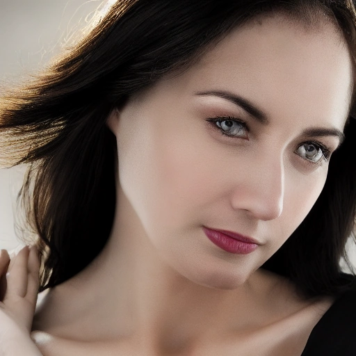 Cinematic close-up shot of a sophisticated woman