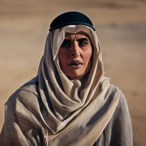 Cinematic shot of a determined Arab woman