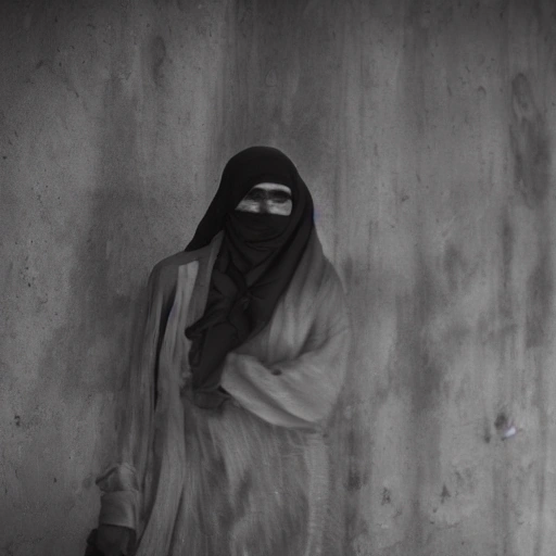A powerful, cinematic shot of a determined Arab woman in her late