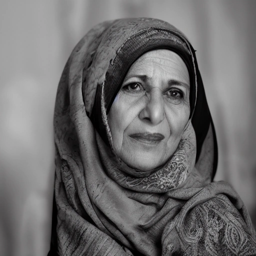 Cinematic portrait of an inspiring Arab woman in her late