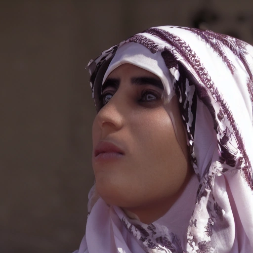 Cinematic shot of a determined young Arab woman