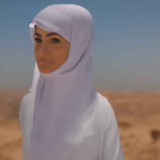 Cinematic shot of a confident, elegant Arab woman architect