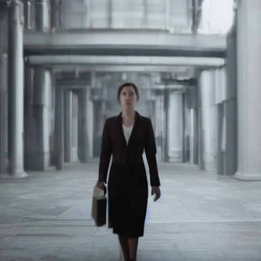 Cinematic shot of a smart, determined woman